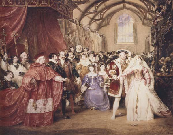 James Stephanoff The Banquet Scene,king Henry- The fairest hand i ever touched play of henry VIII.Act i scene 4.Painted by command of His Majesty (mk47) China oil painting art